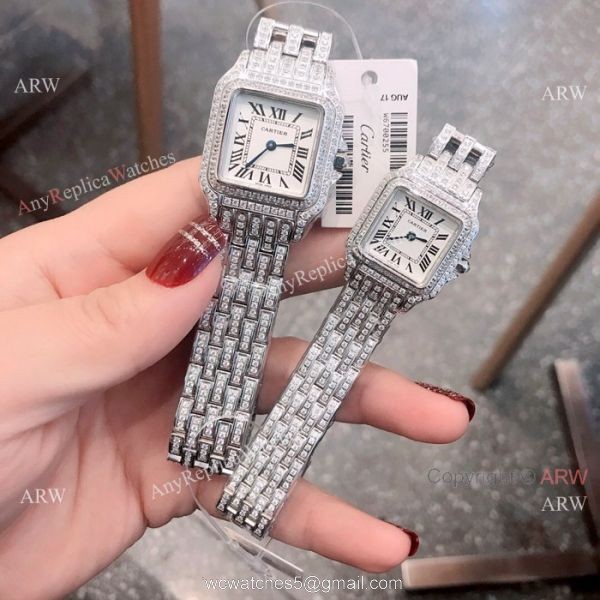 Copy Cartier Panthere de Iced Out Watches Stainless Steel 1