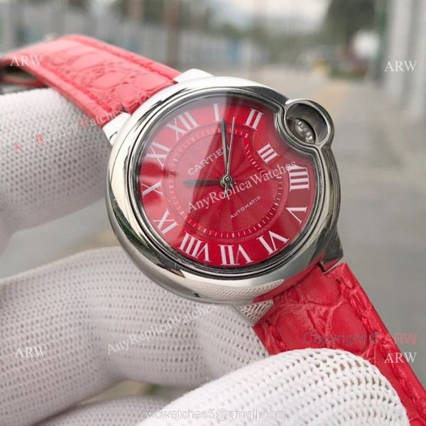 Swiss Quality Replica Cartier Ballon Bleu 33mm Watch SS Pink Dial 1
