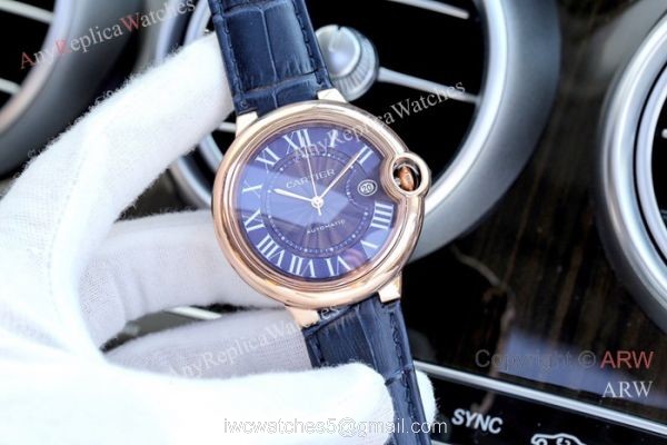 Fake Cartier Ballon Bleu Brown Dial 41mm Watches Swiss Quality 1