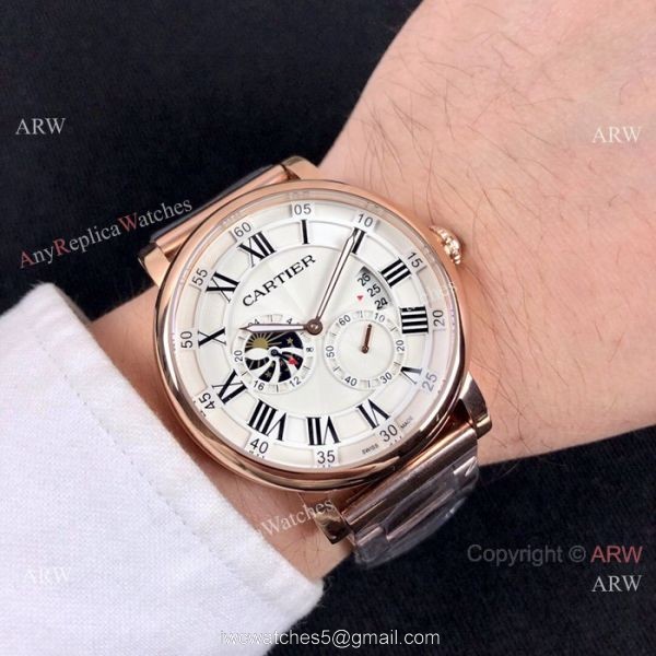 New Cartier Rotonde de Moon phase Stainless Steel Black Watch 40mm 1
