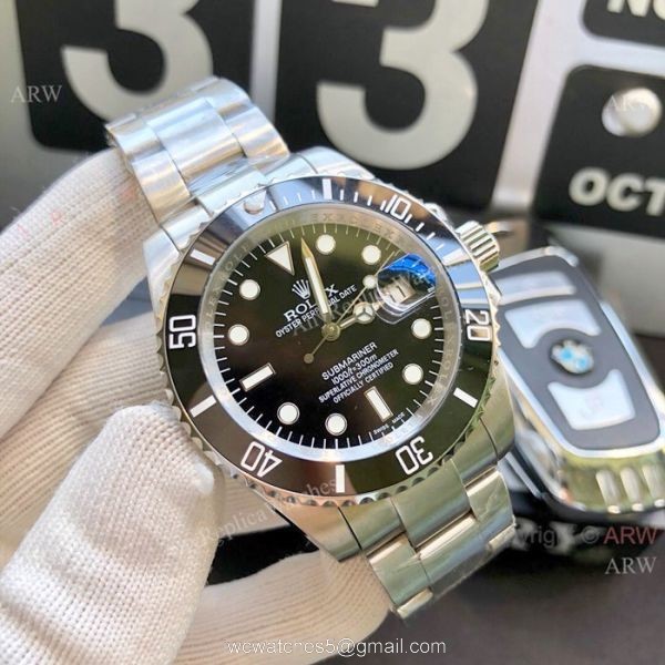 Asia 8215 Rolex Blue Face Submariner Replica Watch Stainless Steel 1