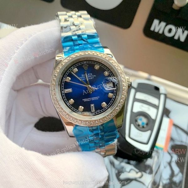 Two Tone Green Face Replica Rolex Datejust Jubilee Watch Asia 8215 Movement 1