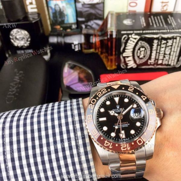 UR Factory Copy Rolex GMT 2018 &8216;Root Beer Watch Two Tone Rose Gold 1