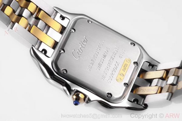 Copy Panthere De Cartier 2-Tone White Dial Watch Swiss Quartz Movement 1
