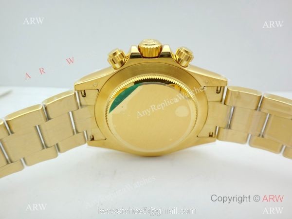 Swiss Rolex Daytona V2 904L Yellow Gold Black Dial watch AR Replica Watches 1
