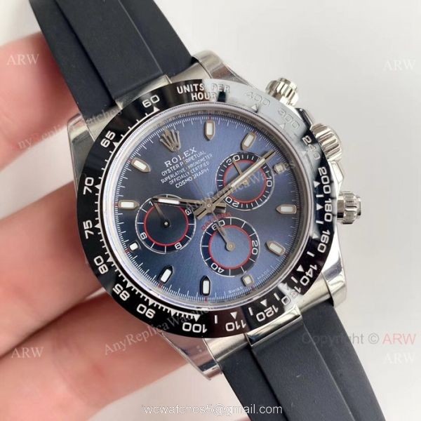 Noob Swiss 4130 Rolex Daytona Watch Blue Dial Rolex Oysterflex Replica Watch 1