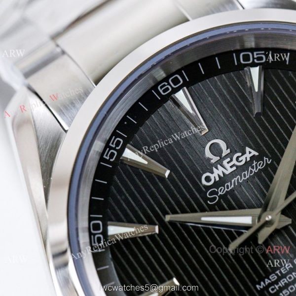 (VS)Best Swiss Omega Seamaster Aqua Terra Copy watch Stainless Steel Gray Dial 1