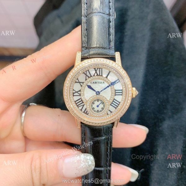 Cartier fashion watches for Women Gold Diamond Case 1