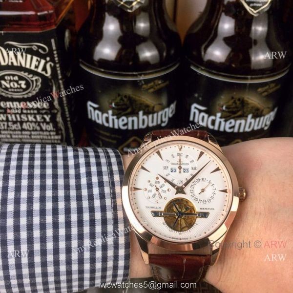 Copy Jaeger-leCoultre Master Grande Tradition Tourbillon Watch Rose Gold 1