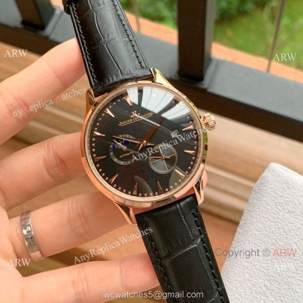 Fake Jaeger-leCoultre Moonphase Rose Gold White Dial Watch 1
