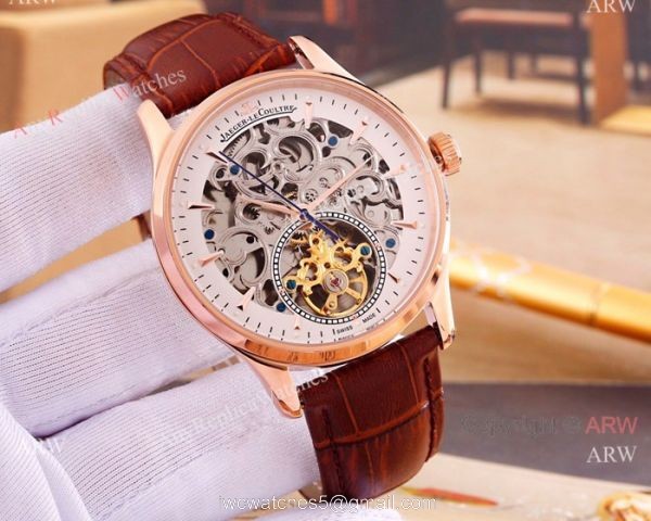 Fake Jaeger-LeCoultre Master Ultra Thin Tourbillon Watches SS Skeleton Dial 1