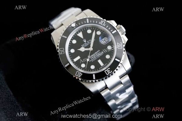 Best Copy Rolex Oyster Perpetual Submariner Eta 2836 SS Black Dial watch OR Factory V2 Version 1