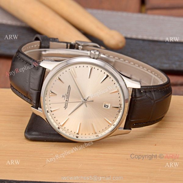 Best Copy Jaeger-LeCoultre Master Rose Gold Silver Face Watch Simple Design 1