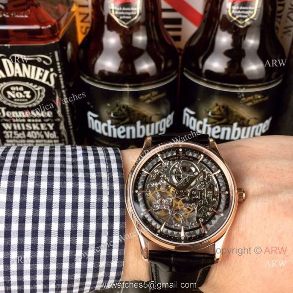 Best Quality Replica Jaeger-LeCoultre Skeleton Rose Gold Men Watch 1