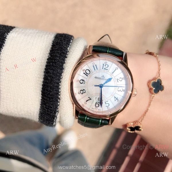 New Copy Jaeger-LeCoultre Rendez Vous 33mm Watch Rose Gold Purple Band 1