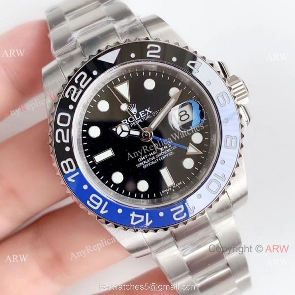 Noob Factory V3 Rolex GMT Master II Blue Black Replica Watch SS Oyster Band 1