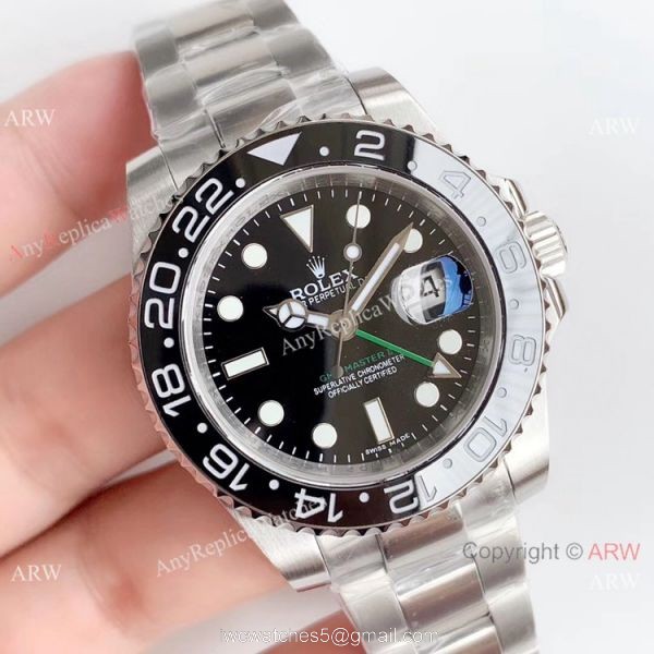Swiss Grade Replica Rolex GMT-Master II Black Ceramic Bezel Watch NOOB V3 1
