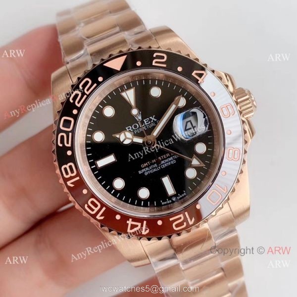 Noob Factory Replica Watches Rolex GMT-Master II Rose Gold watch 1