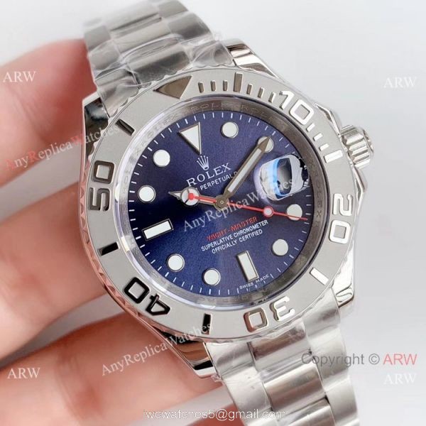 Noob factory Rolex Yacht-Master Stainless Steel Blue Face Watch V3 Version 1