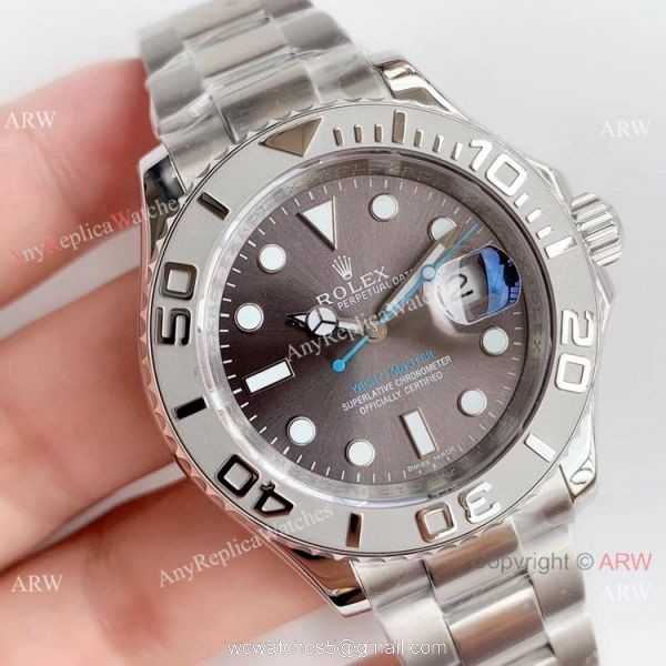 Copy Noob Rolex Watches Rolex Yacht-master ETA 2836 SS Rhodium Grey Dial 1