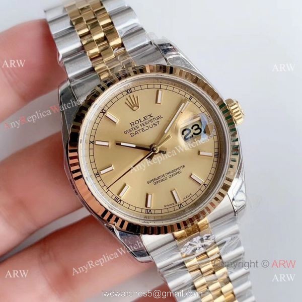 Swiss Grade Rolex ?r Datejust V2 Two Tone 36mm watch AAA AR Factory 1