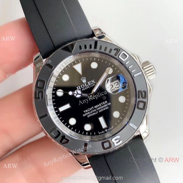 Yacht-Master Rolex Oysterflex Replica Watch with Clone ETA2836 1
