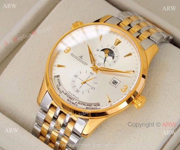 Jaeger-LeCoultre JLC Moonphase Man Stainless Steel Black Dial Watch 1