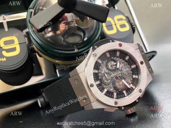 Fake Hublot Big Bang Chronograph Men Watch SS Black Rubber Band 1