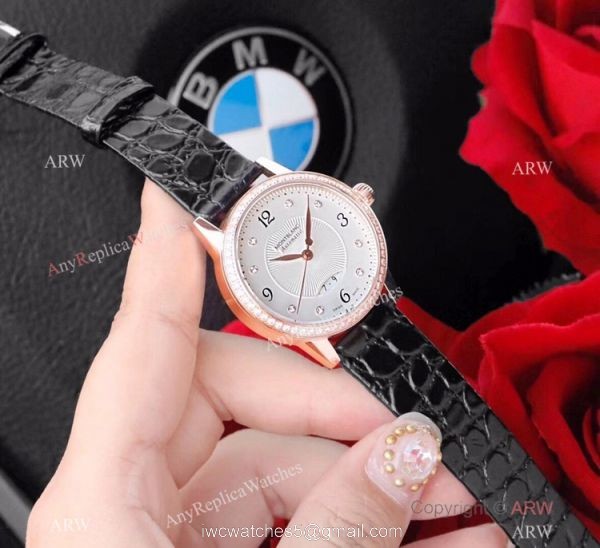 Mont Blanc Knock Off Boheme Date Rose Gold White Watch Ladies size 1