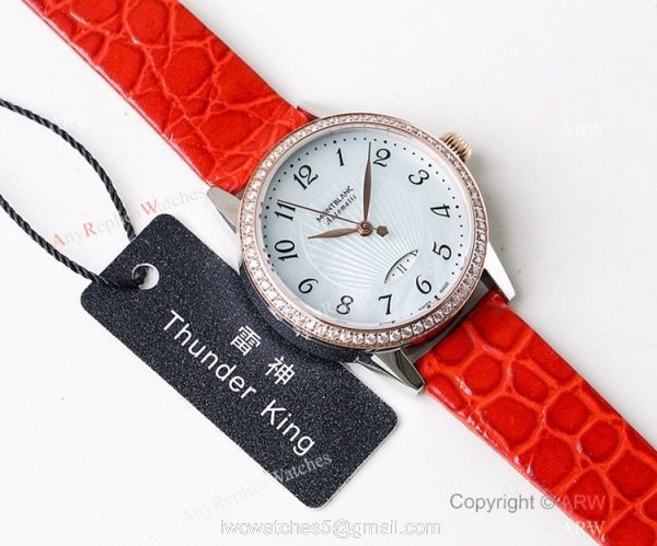 Swiss Fake Montblanc Boheme Date 33mm Watch Rose Gold Bezel MOP Dial 1