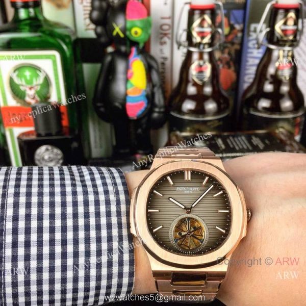 Best Replica Patek Philippe Tourbillon Watches 40mm Rose Gold and White 1