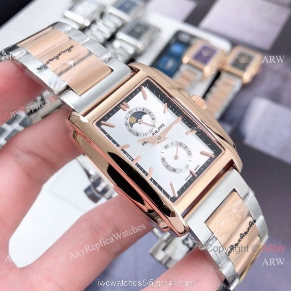 Copy Patek Philippe Gondolo Moon Phase Watch Two Tone Rose Gold 38mm 1