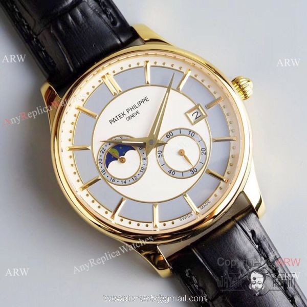 Best Replica Patek Philippe Moon Phase Gold Watch Swiss Grade 1 1