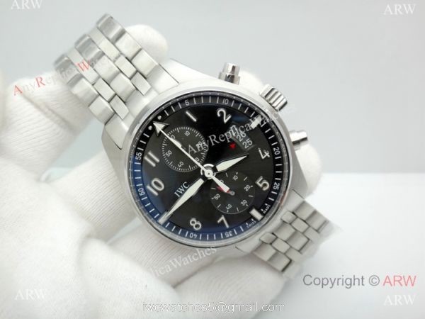 Replica Swiss IWC Pilot 7750 Stainless Steel Gray Dial Watch 43MM 1