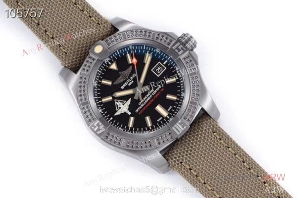 GB Swiss Replica Breitling Avenger blackbird V2 Watch Titanium Case Green Strap 1