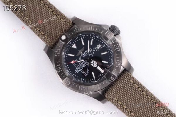GB Factory Breitling Avenger Seawolf II Boelcke Limited Edition Copy Watch Black Steel Green Band 1