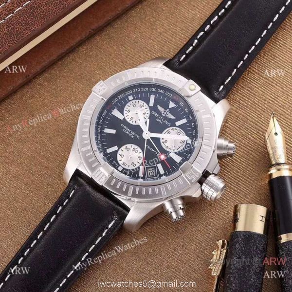 New Copy Breitling Avenger seawolf Chronograph Watch SS Black Dial 1