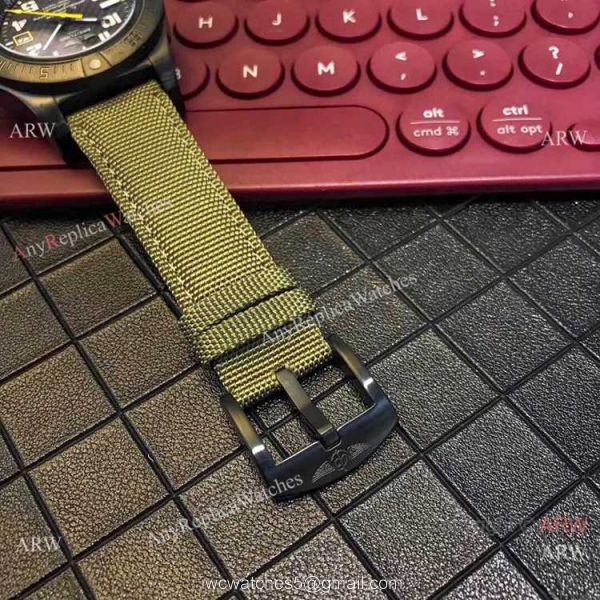 Breitling Avenger II Seawolf Copy Watch Blacksteel Green Leather Band 1