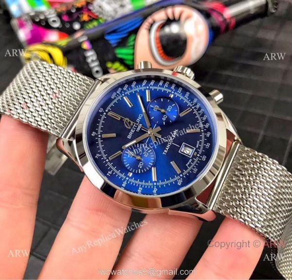 Clone Breitling Transocean Chronograph Watch Stainless Steel White Face 45mm 1