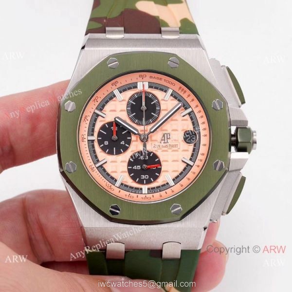 2019 Copy Audemars Piguet Royal Oak Offshore Watch SS Camouflage Strap 1