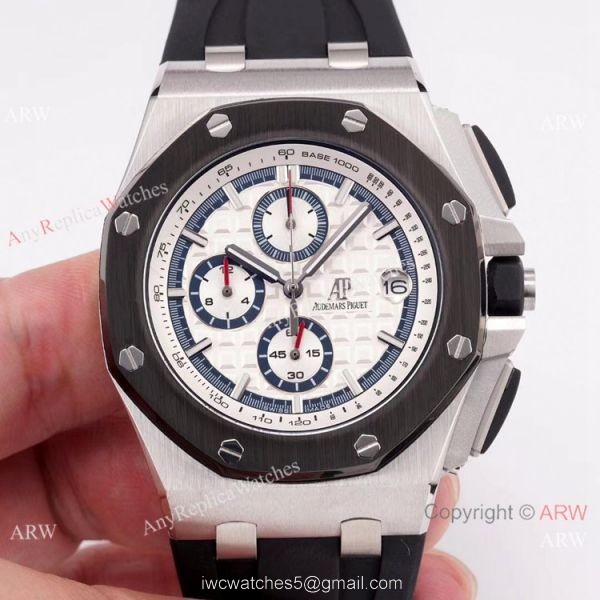 Audemars Piguet Royal Oak Offshore Chronograph SS White Dial 44mm watch Best Copy 1