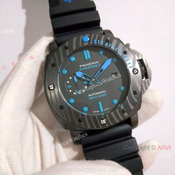 Replica Panerai Submersible Rubber Strap Carbotech Carbon PAM 960 1