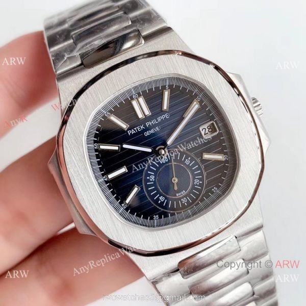 Super Clone Patek Philippe AAA Nautilus Cal.324 watch Stainless steel Blue Face 1