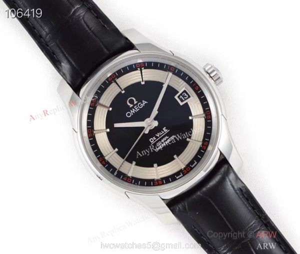 VSF Omega De Ville Hour Vision Co-Axial Copy Watch BlackSilver Face 1
