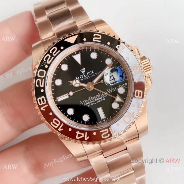 (EW) Replica Rolex GMT Master II Rose Gold 126715 Watch 40mm 1