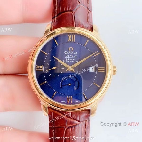 (DV) Swiss Grade Omega De Ville Prestige Yellow Gold Power Reserve Copy Watch 1