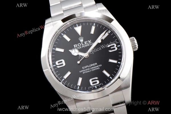 Swiss Replica Rolex Explorer I 3132 Black Dial Watch AR Watch Factory For Sale 1