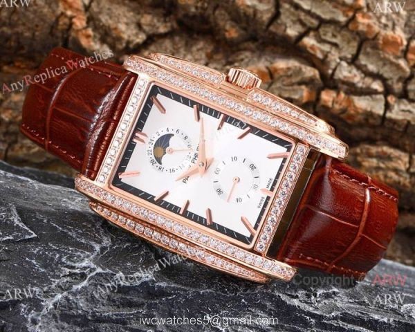 Replica Patek Philippe Gondolo SS Diamonds Watch White Moonphase Dial 1