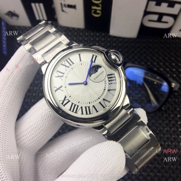 Clone Cartier Ballon Bleu AUTOMATIC Watches Rose Gold Moonphase Face 1