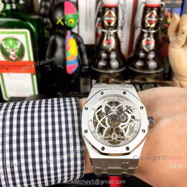 Fake AP Skeleton Royal Oak Stainless Steel 43mm Watch 1